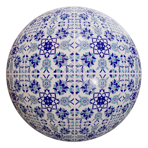 Seljuk Blue Floral Pattern Traditional Texture