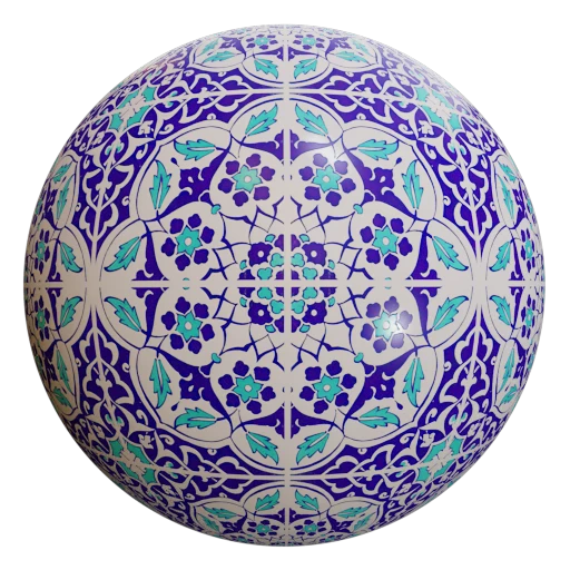 Ottoman Blue White Traditional Texture