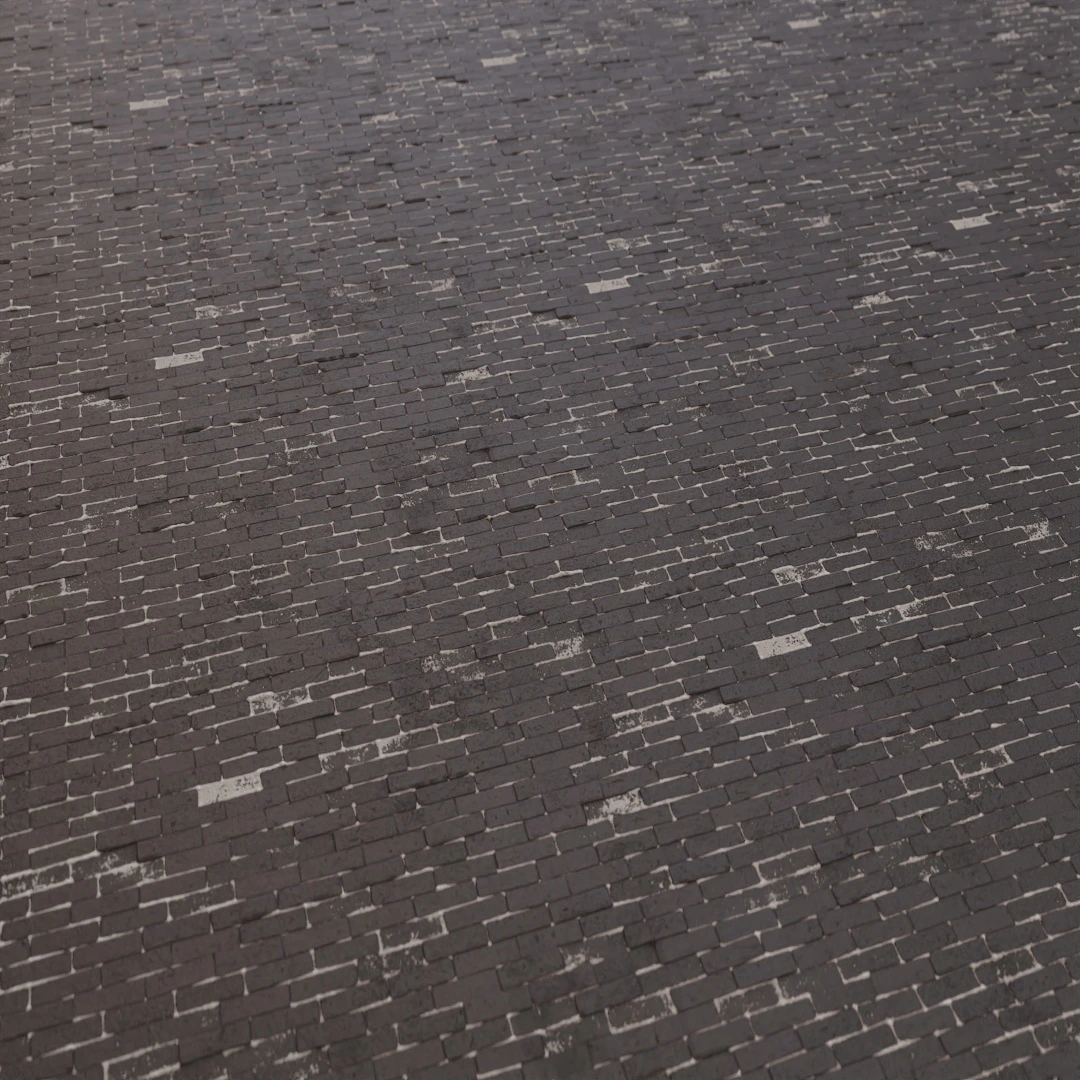 Aged Charcoal Herringbone Brick Texture