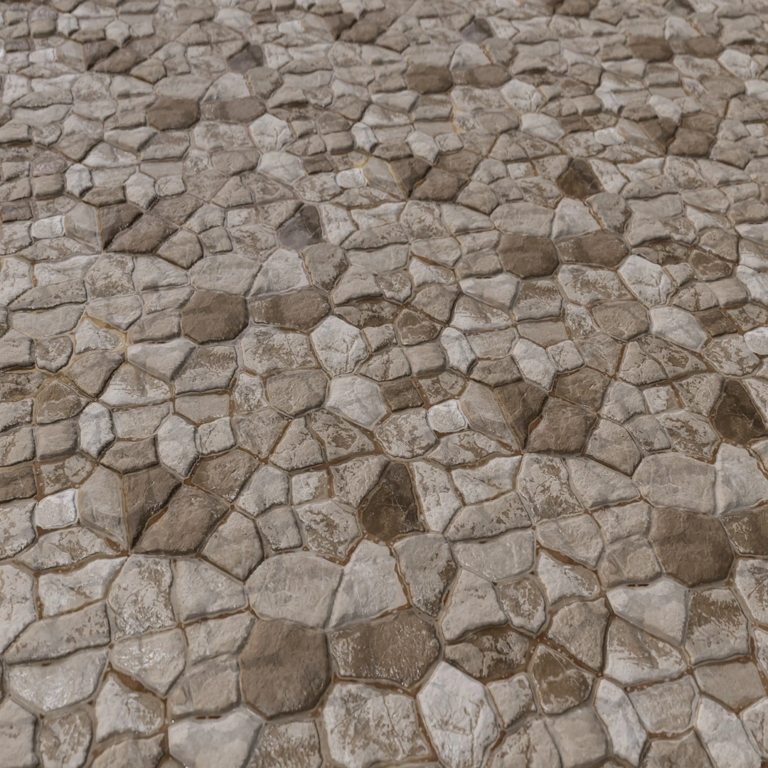 Aged Cobblestone Mosaic Texture