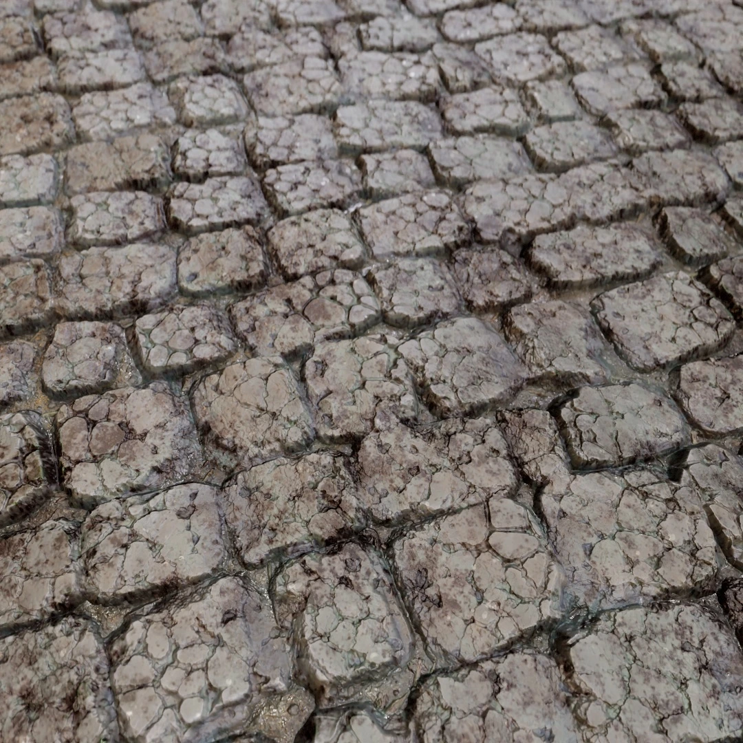 Aged Cracked Cobblestone Texture