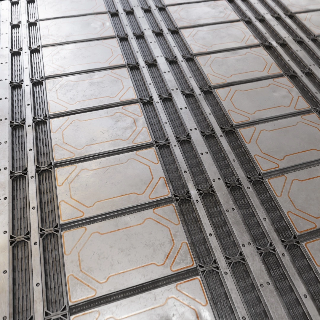 Aged Sci-Fi Metal Floor Texture