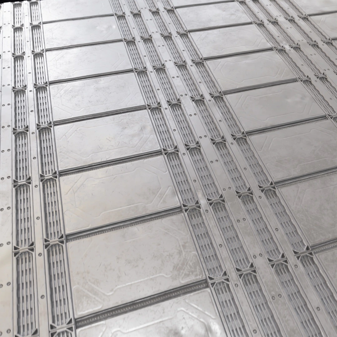 Aged Sci-Fi Metal Floor Texture