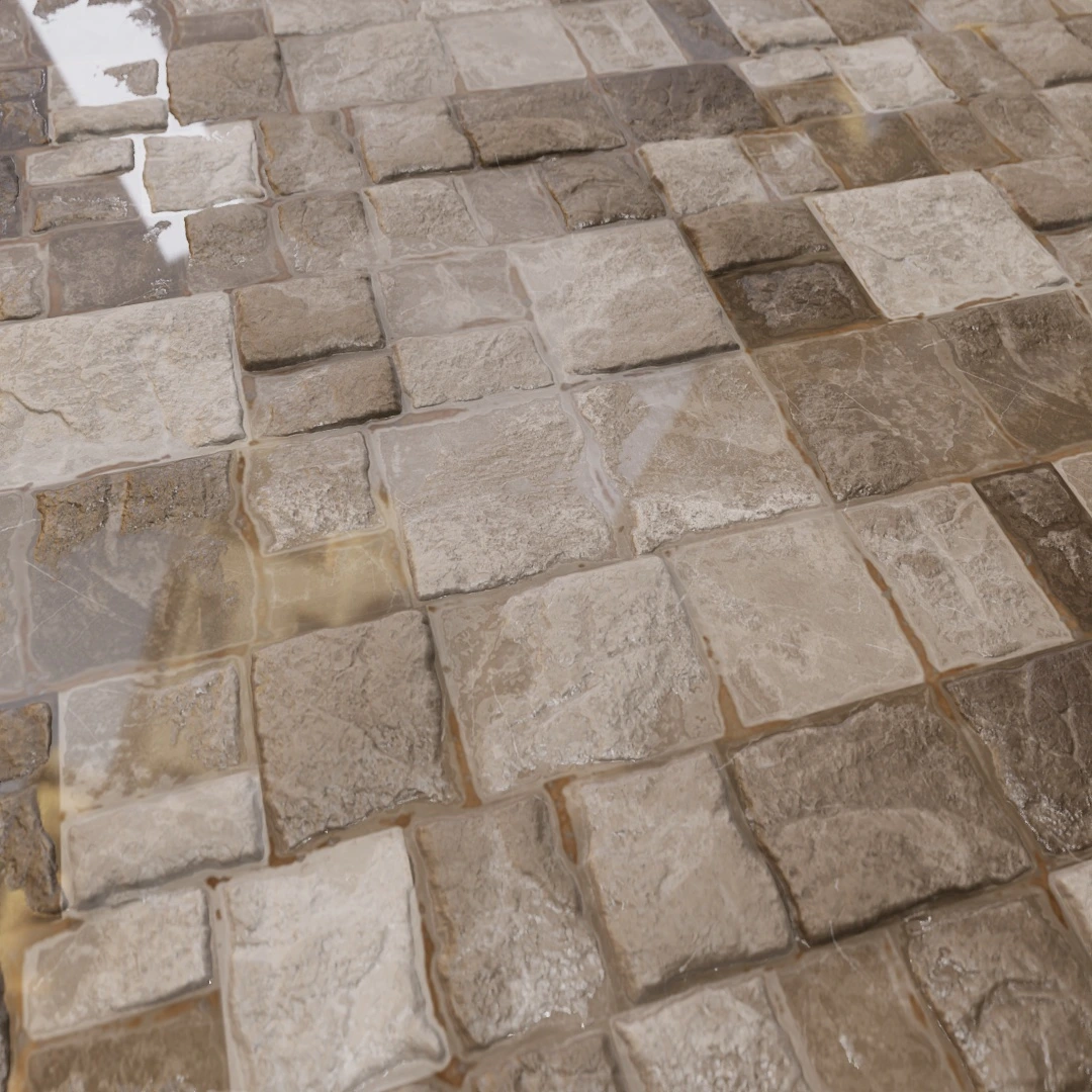 Aged Variegated Stone Floor Texture