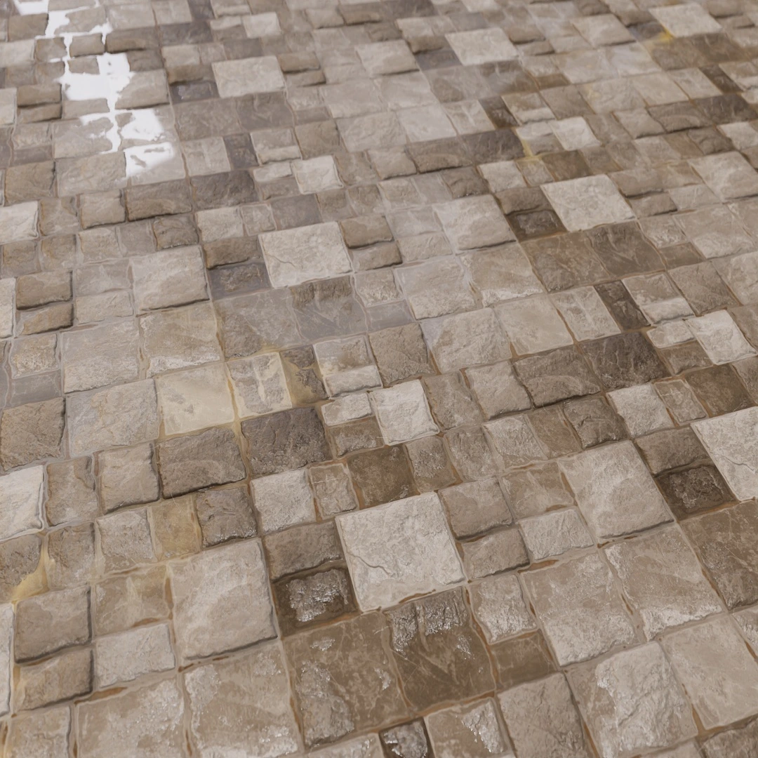 Aged Variegated Stone Floor Texture