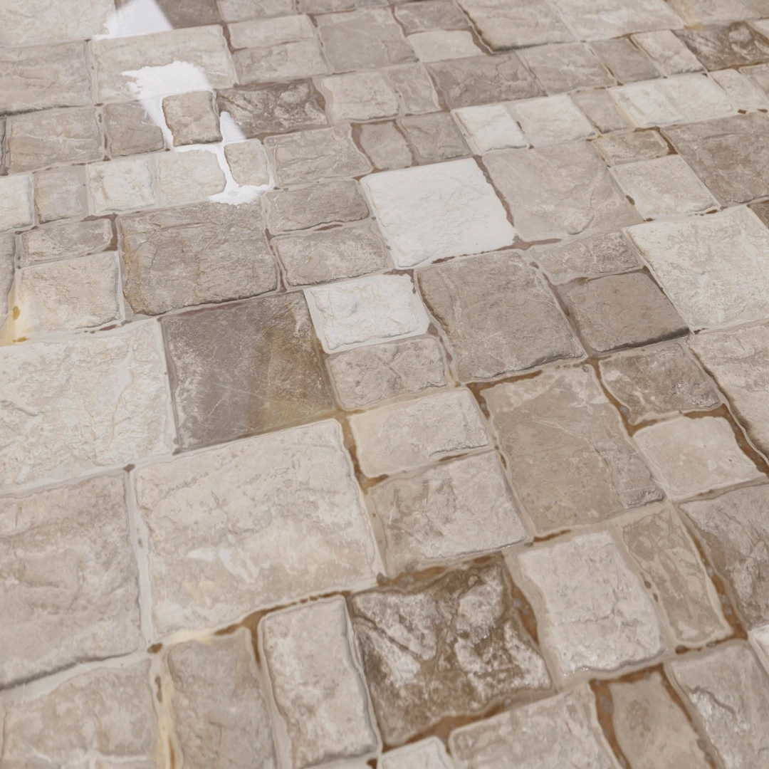 Aged Variegated Stone Pavement Texture