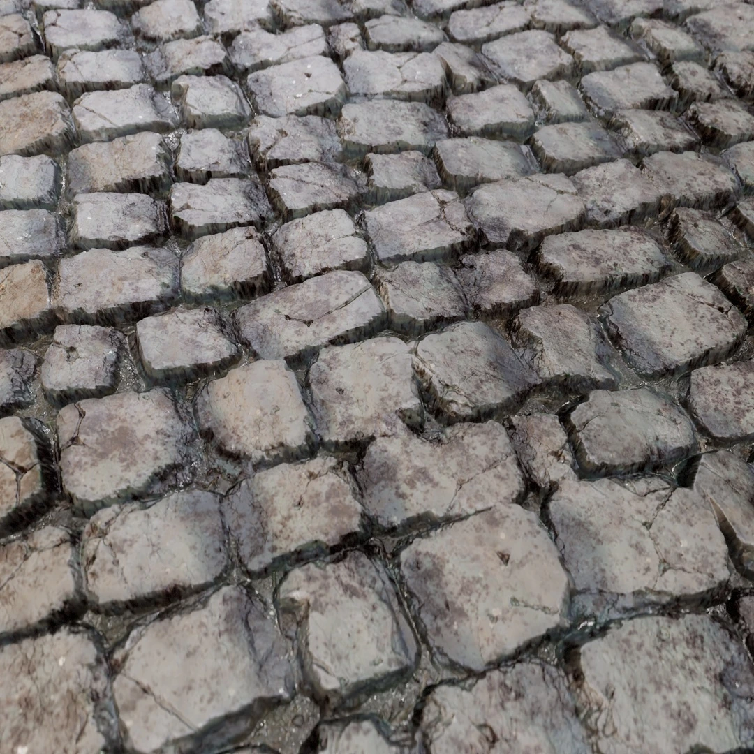 Antique Mossy Cobblestone Ground Texture