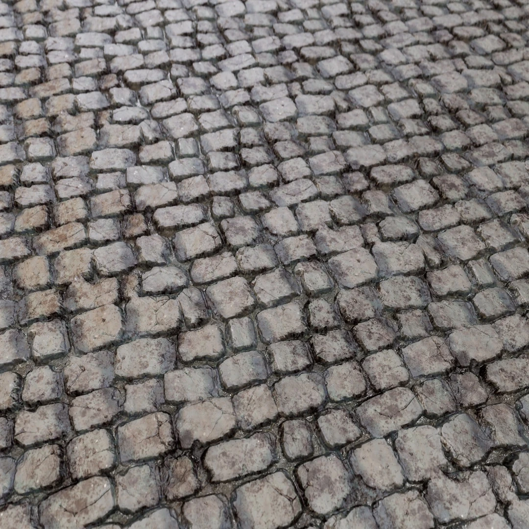 Antique Mossy Cobblestone Ground Texture
