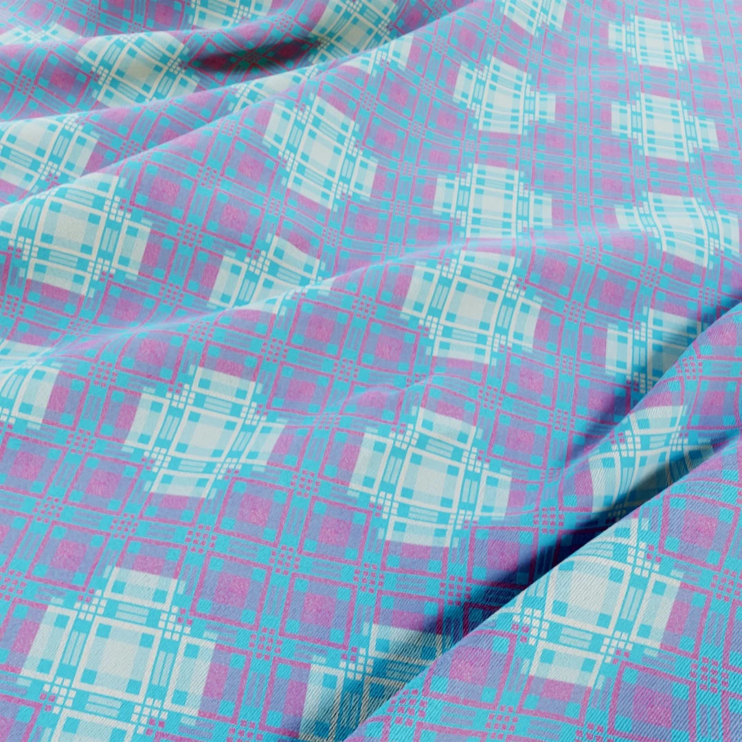 Azure Plaid Woven Fabric Texture