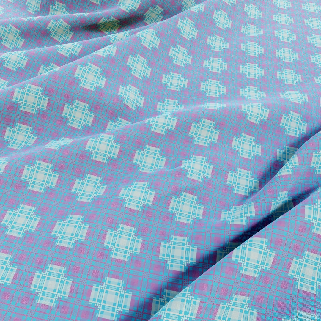 Azure Plaid Woven Fabric Texture