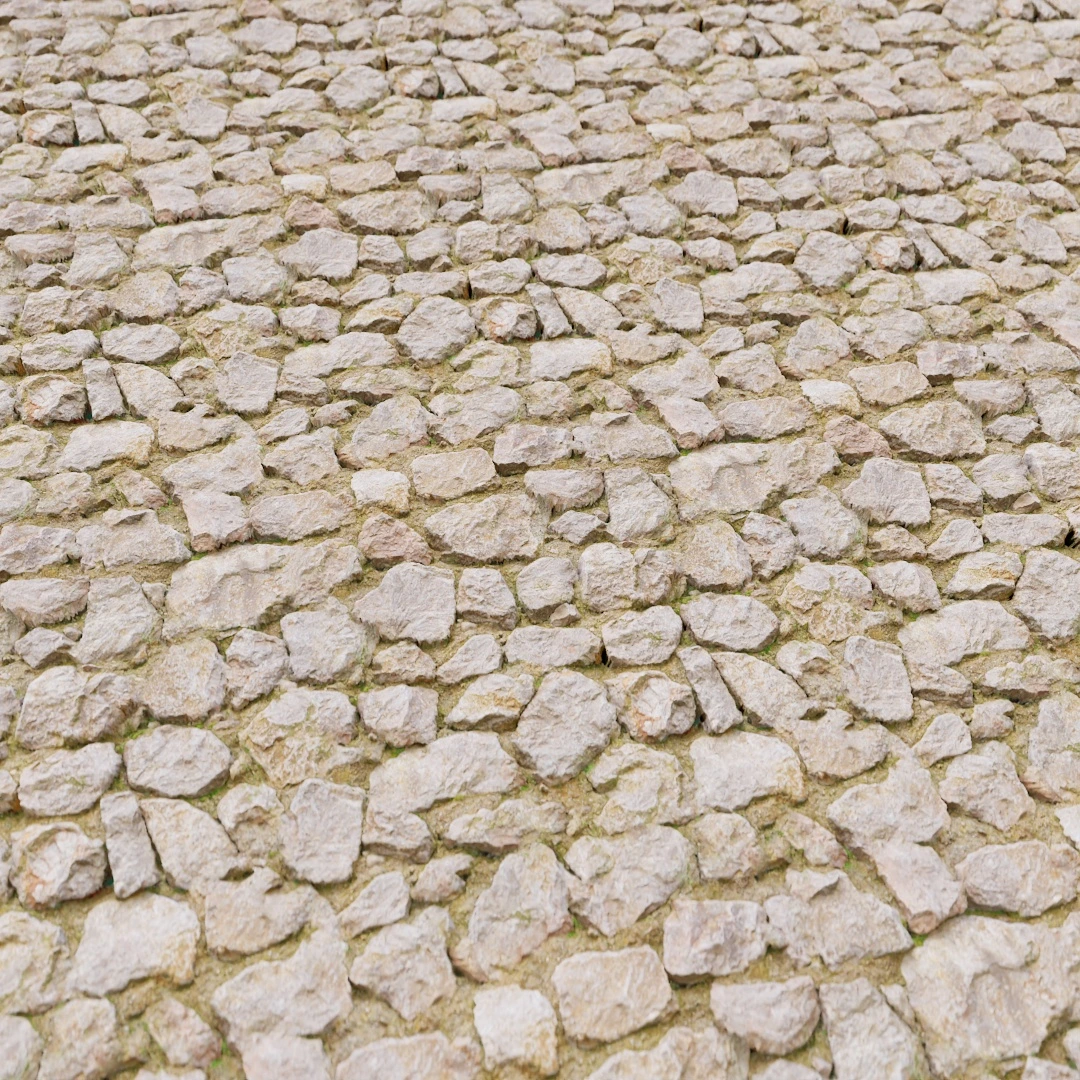 Beige Cobblestone Stone Wall Texture