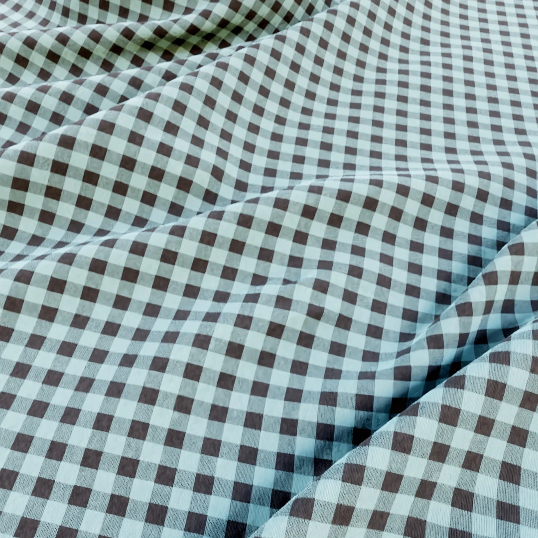 Blue Checkered Woven Fabric Texture