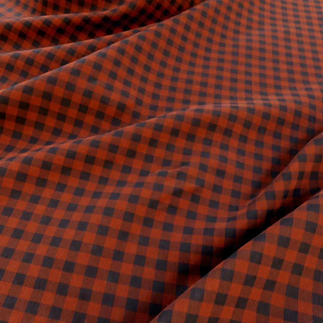 Burnt Sienna Checked Vintage Fabric Texture