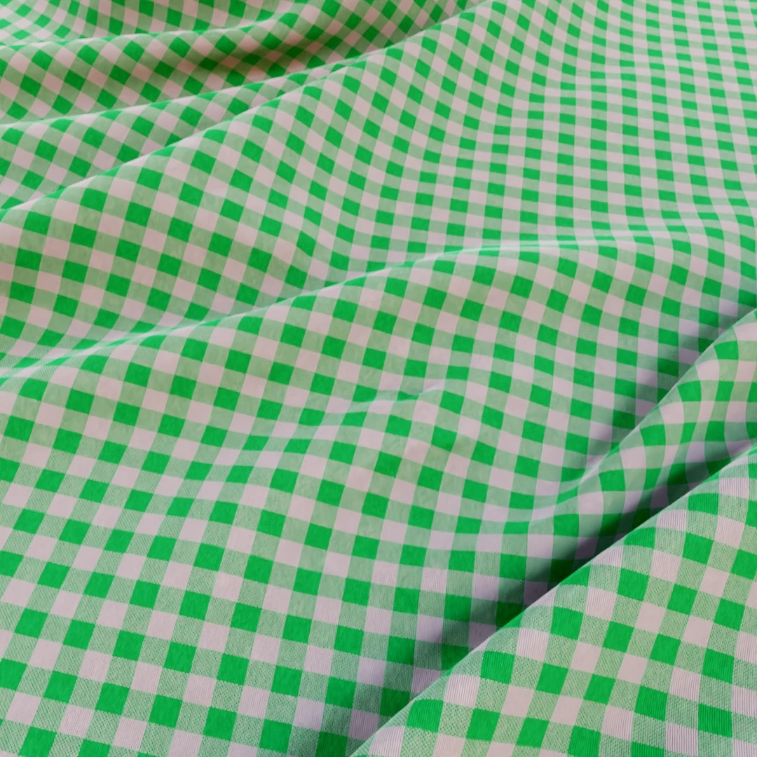 Checkered Green Weave Fabric Texture