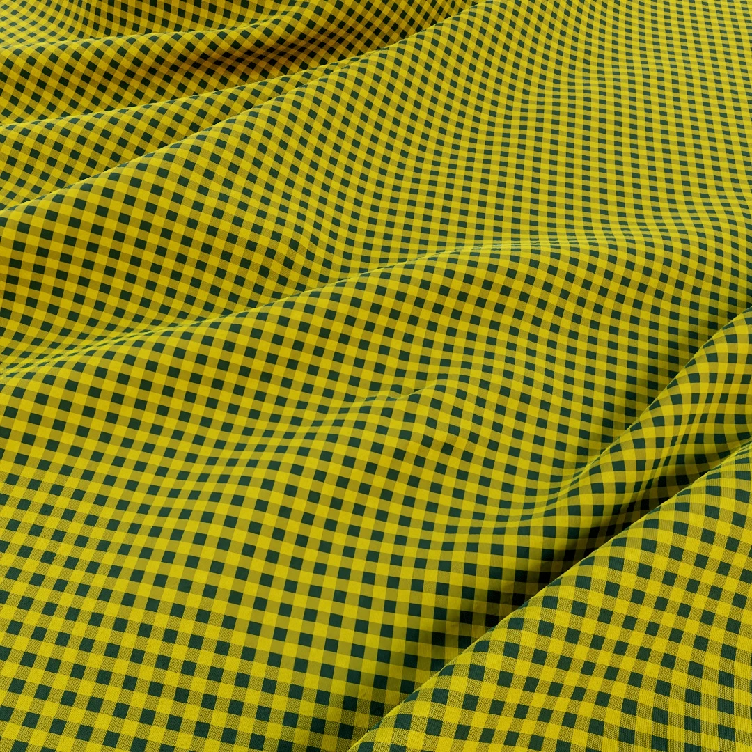 Classic Checkered Yellow Weave Fabric Texture