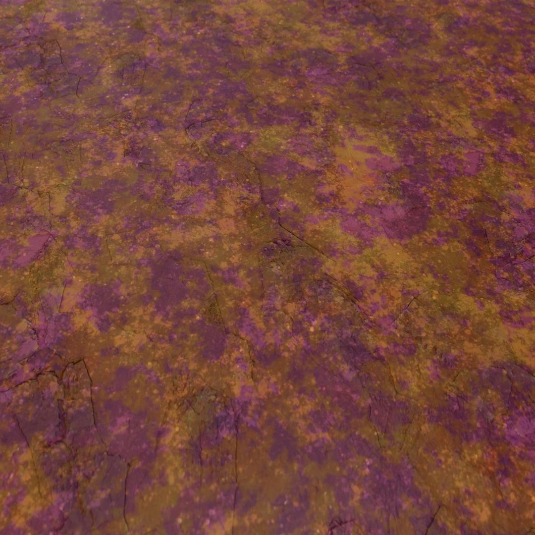 Cracked Purple Yellow Mud Soil Texture