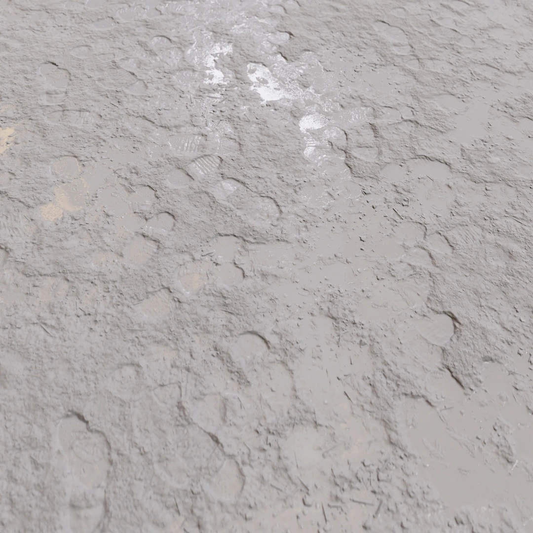 Cracked Wavy Mud Footprints Texture