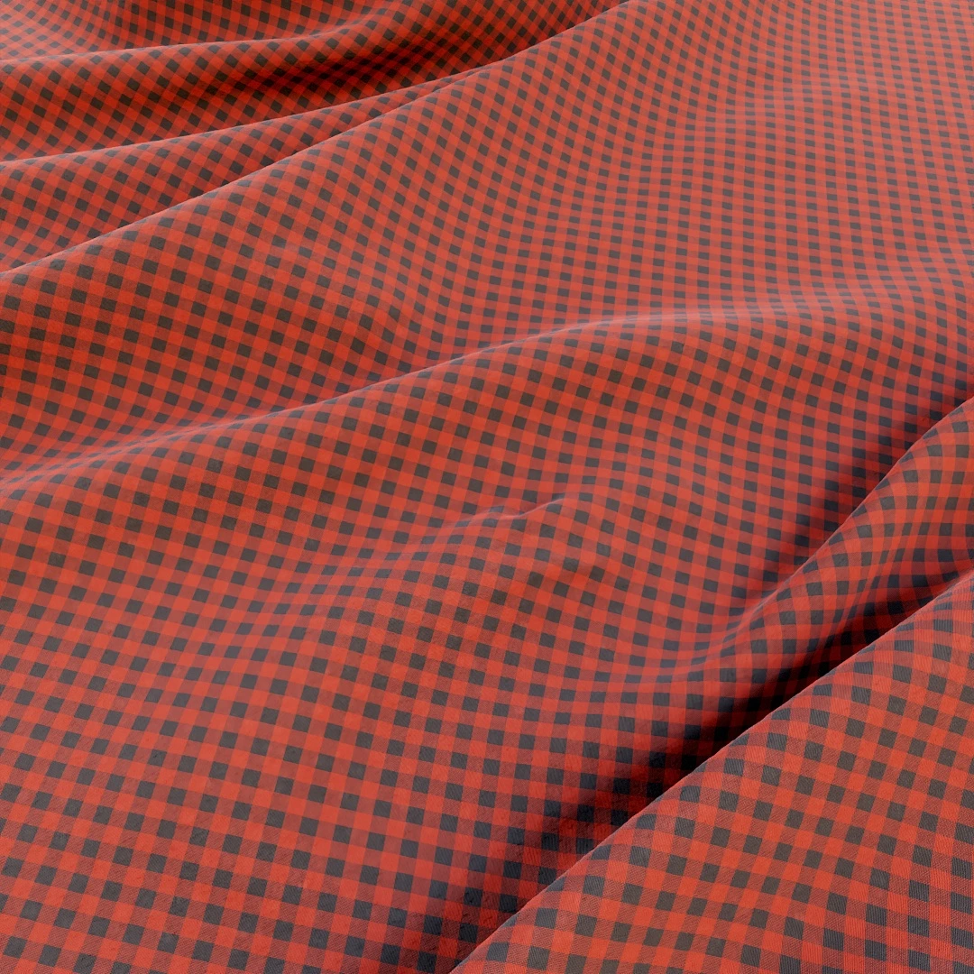 Crimson Checkered Woven Fabric Texture