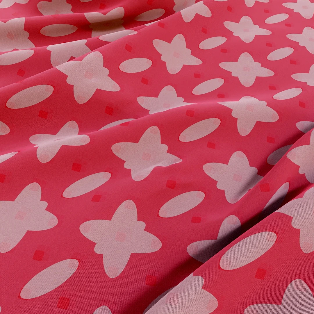 Crimson Cloud Patterned Fabric Texture