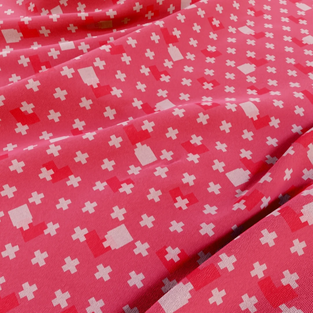 Crimson Cross Stitch Clean Fabric Texture