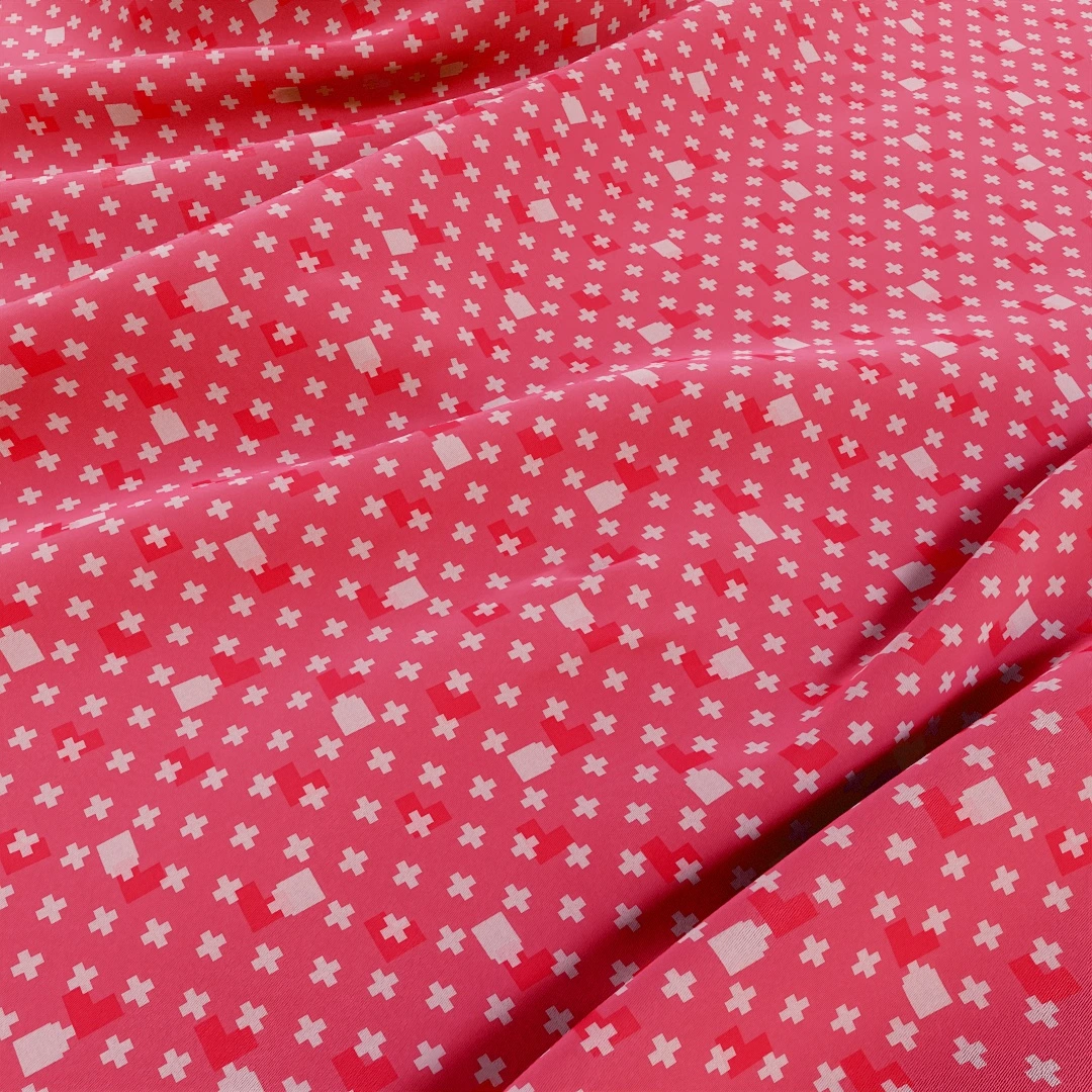 Crimson Cross Stitch Clean Fabric Texture