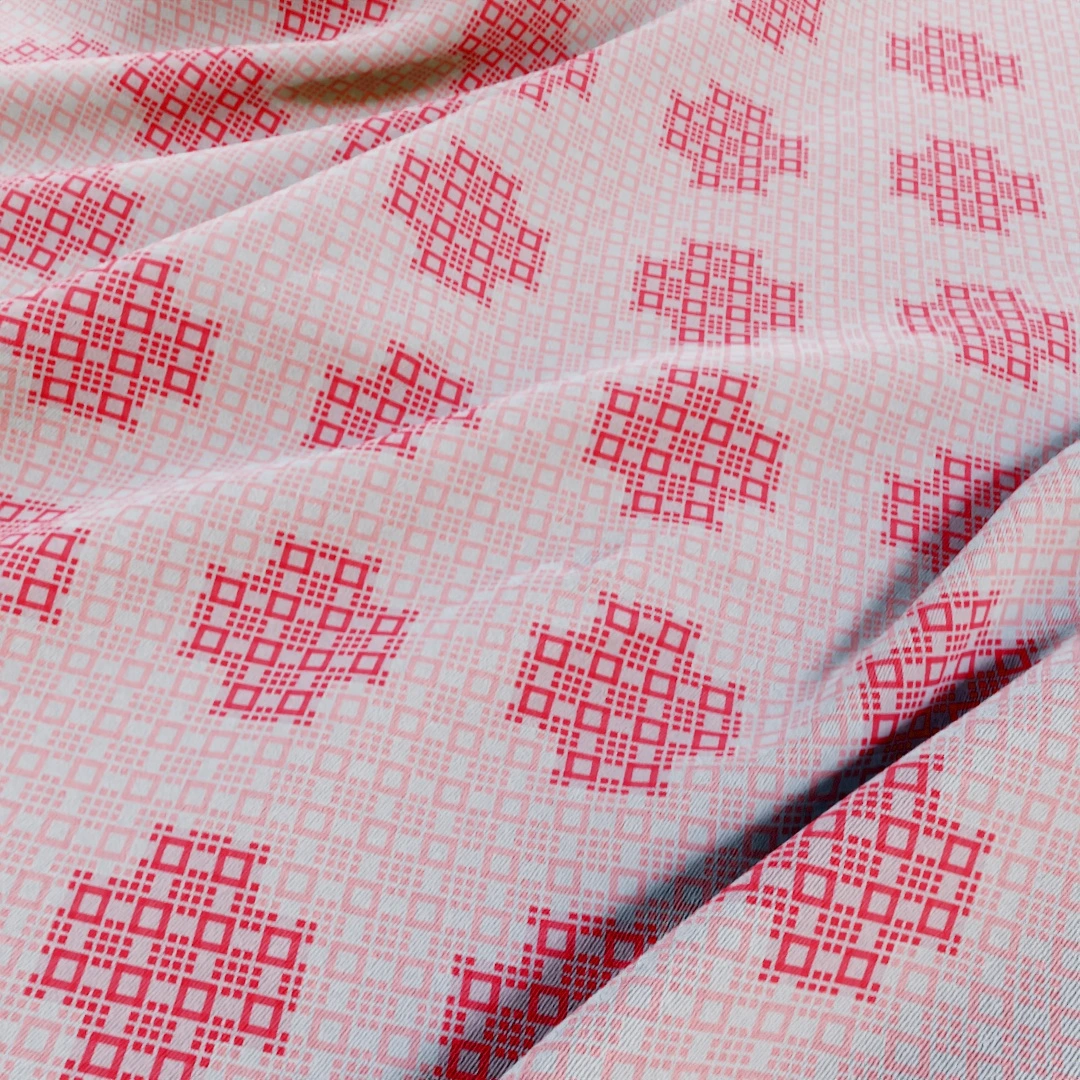 Crimson Geometric Weave Fabric Texture