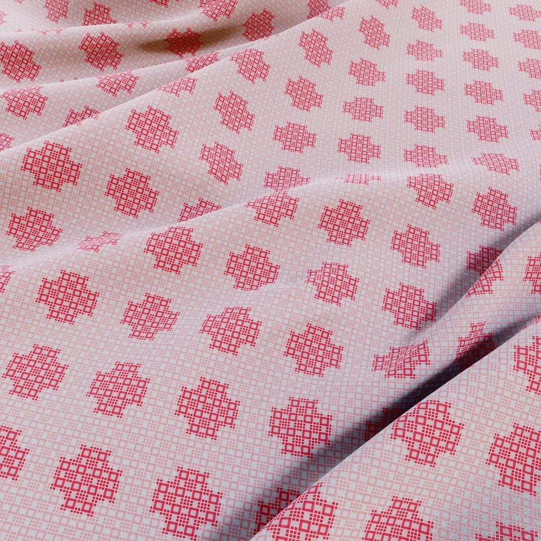 Crimson Geometric Weave Fabric Texture