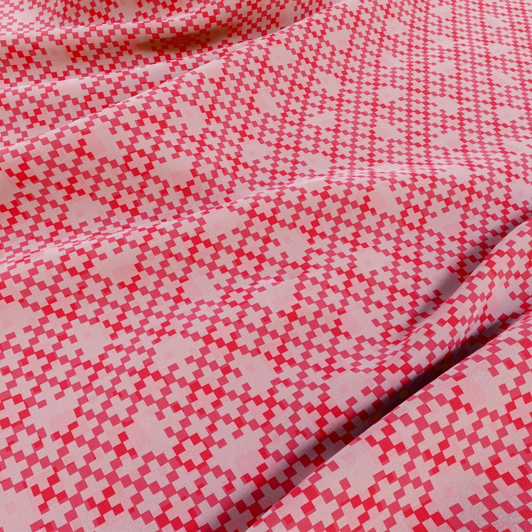 Crimson Geometric Weave Fabric Texture