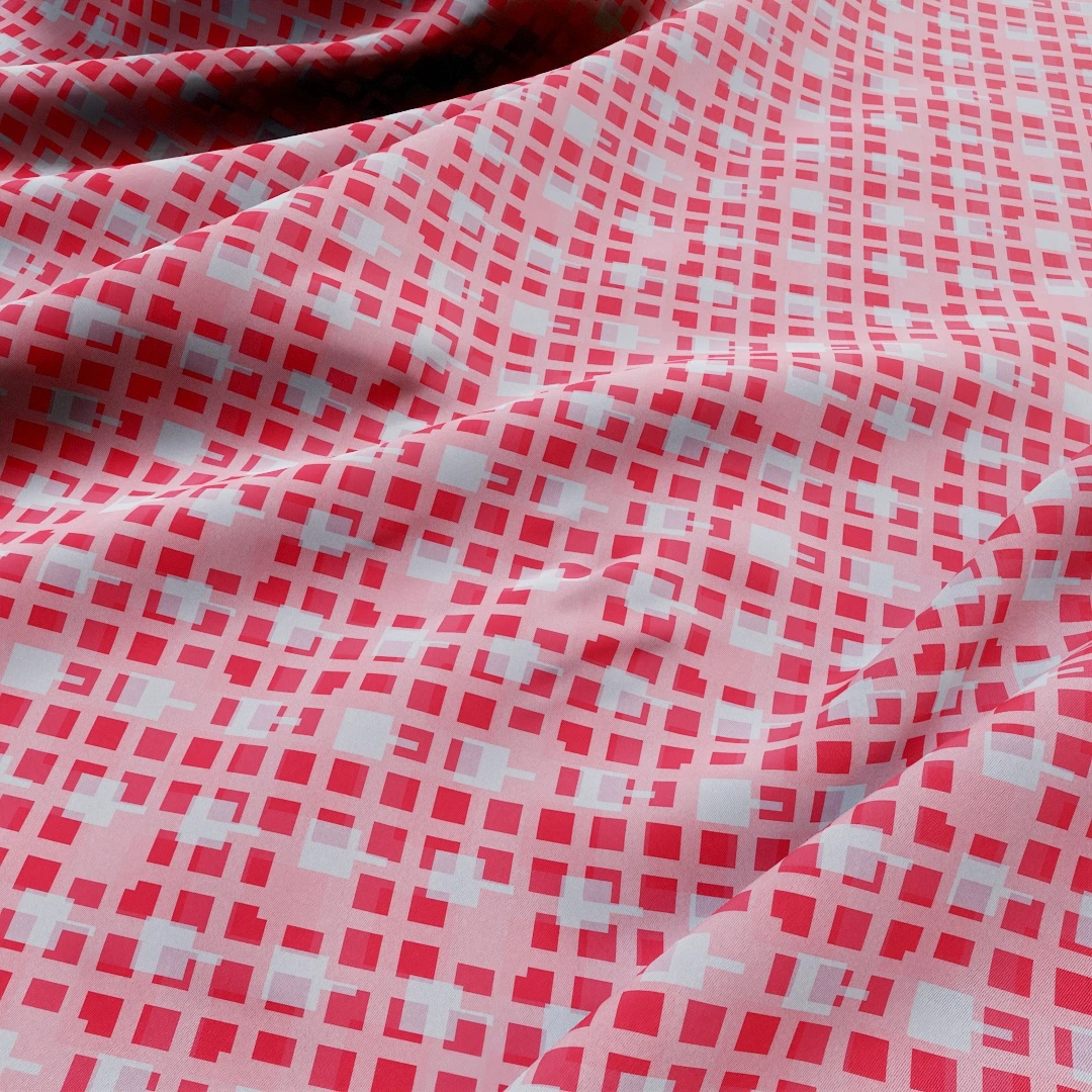 Crimson Geometric Woven Fabric Texture