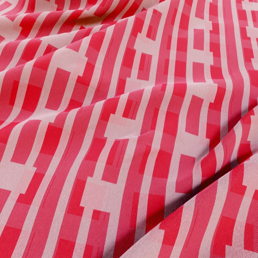 Crimson Geometric Woven Fabric Texture