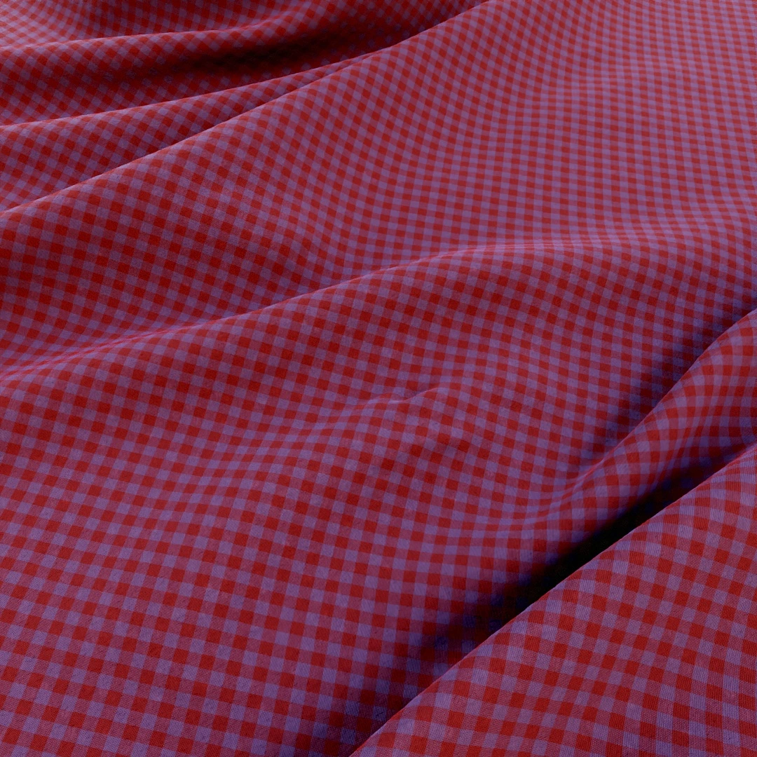 Crimson Gingham Weave Fabric Texture