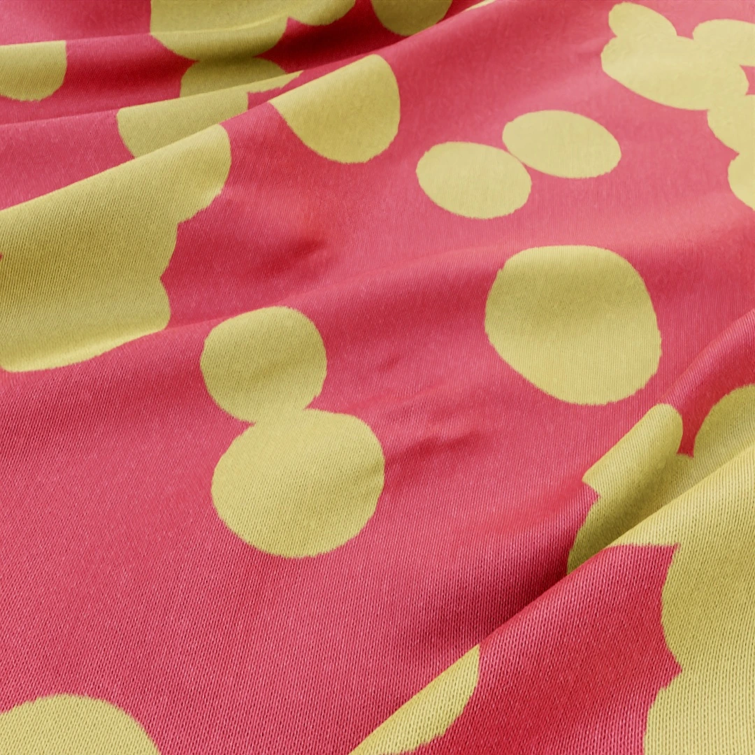 Crimson Gold Polka Elegance Fabric Texture