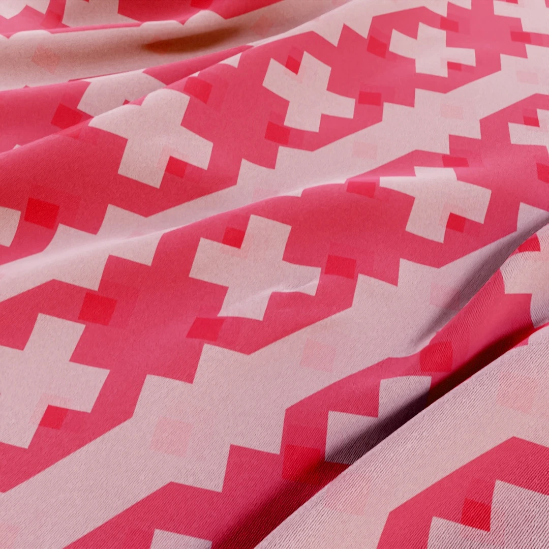 Crimson Houndstooth Weave Fabric Texture