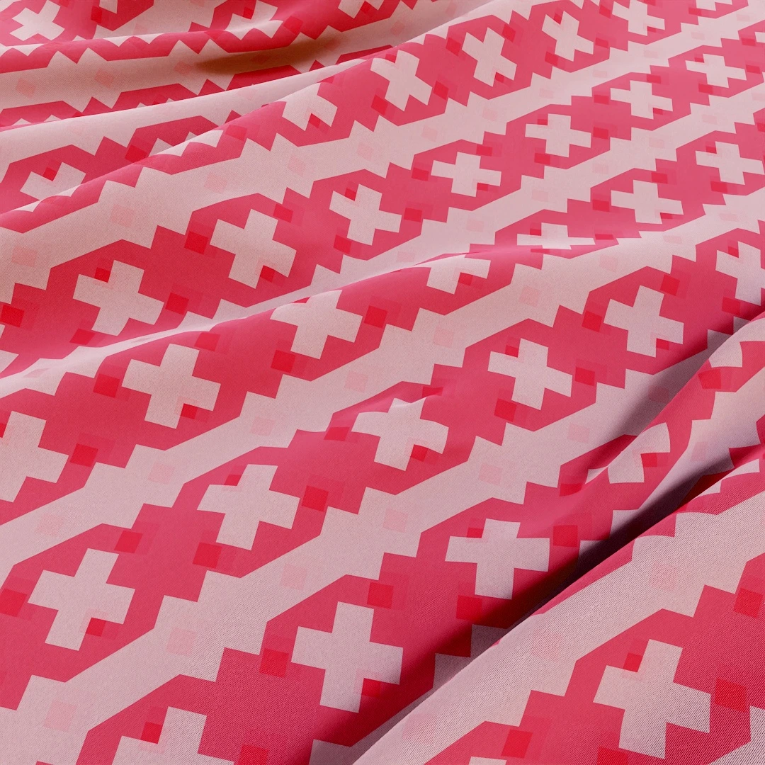 Crimson Houndstooth Weave Fabric Texture