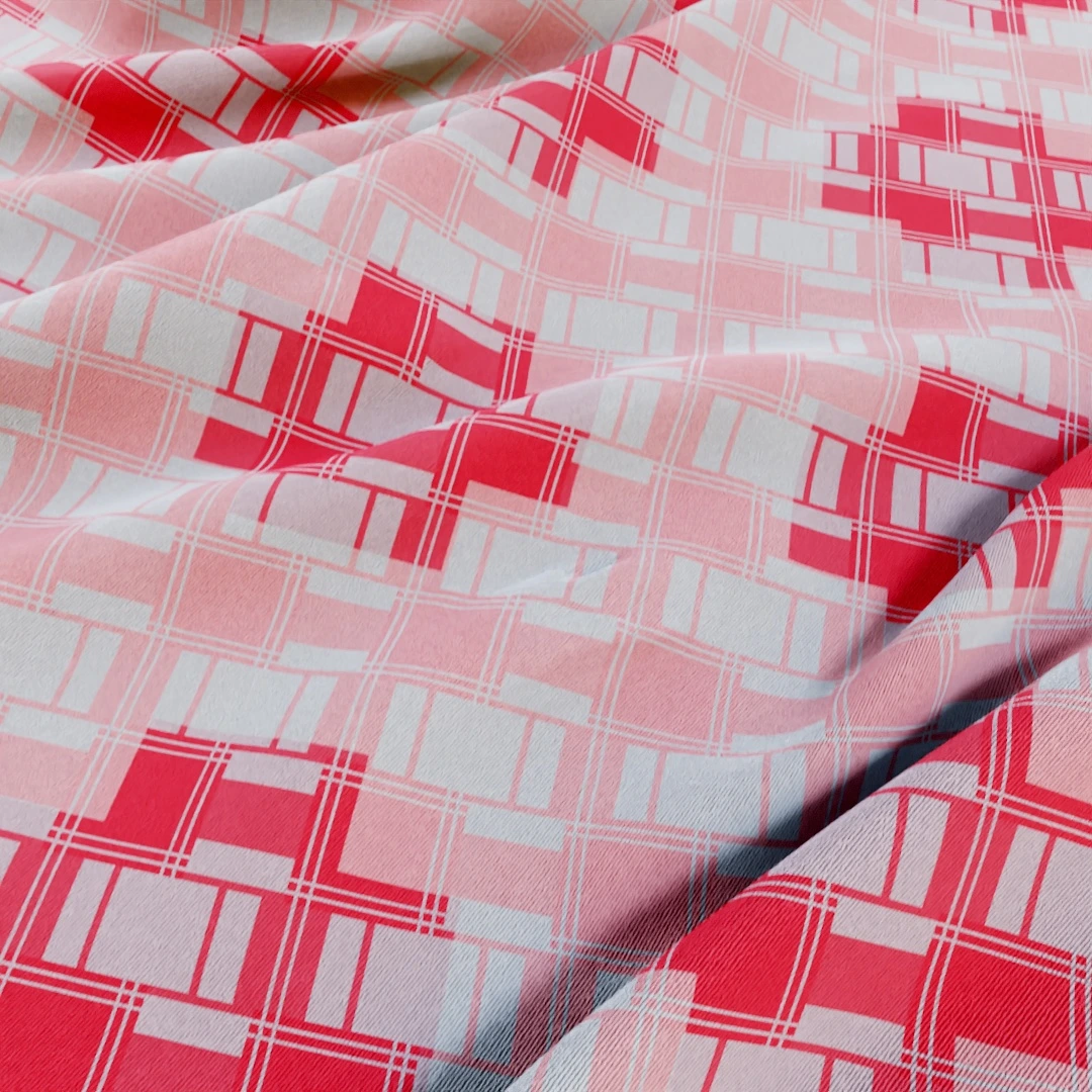 Crimson Plaid Weave Clean Fabric Texture
