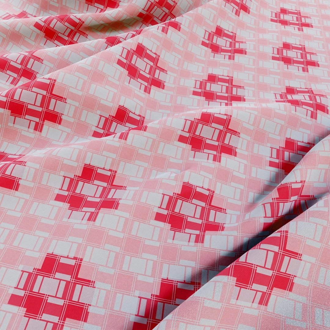 Crimson Plaid Weave Clean Fabric Texture