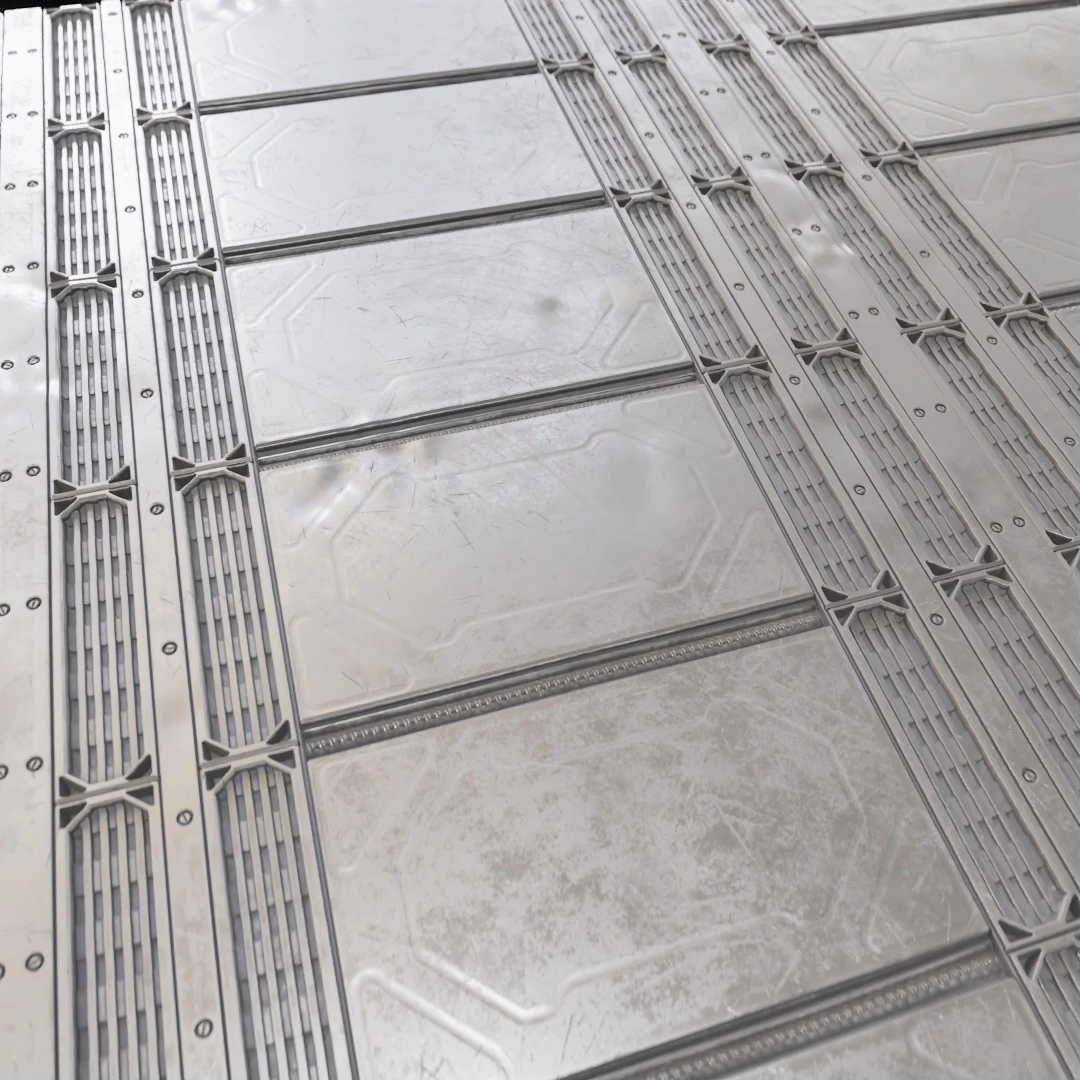 Dirty Metallic Sci-Fi Floor Texture