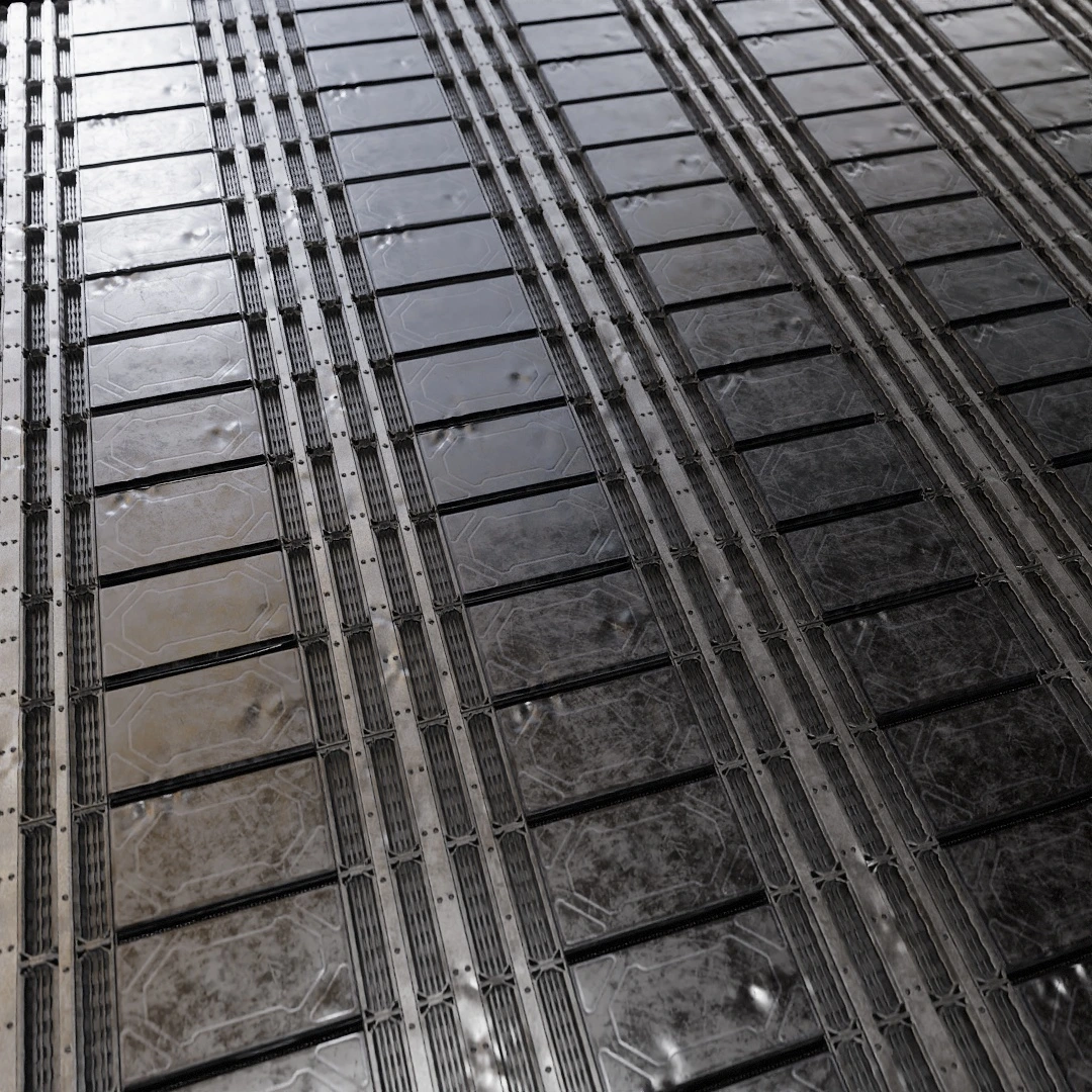 Dirty Metallic Sci-Fi Floor Texture