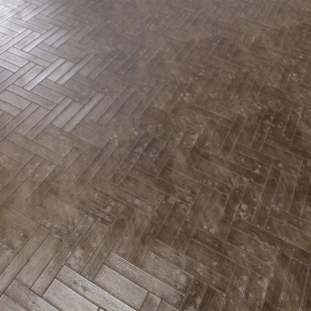 Distressed Cognac Oak Herringbone Parquet Texture