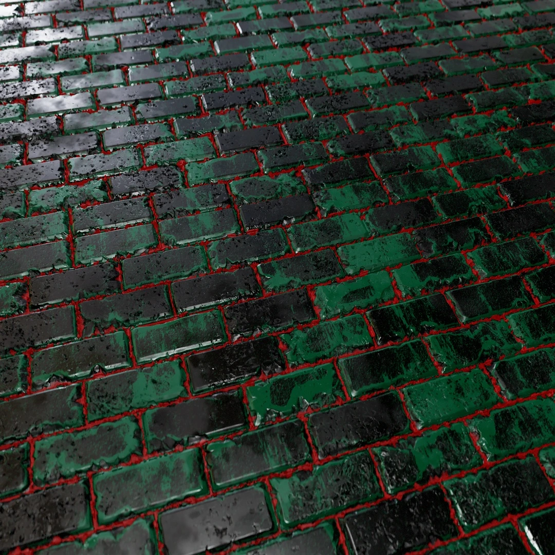 Distressed Green Patina Brick Texture