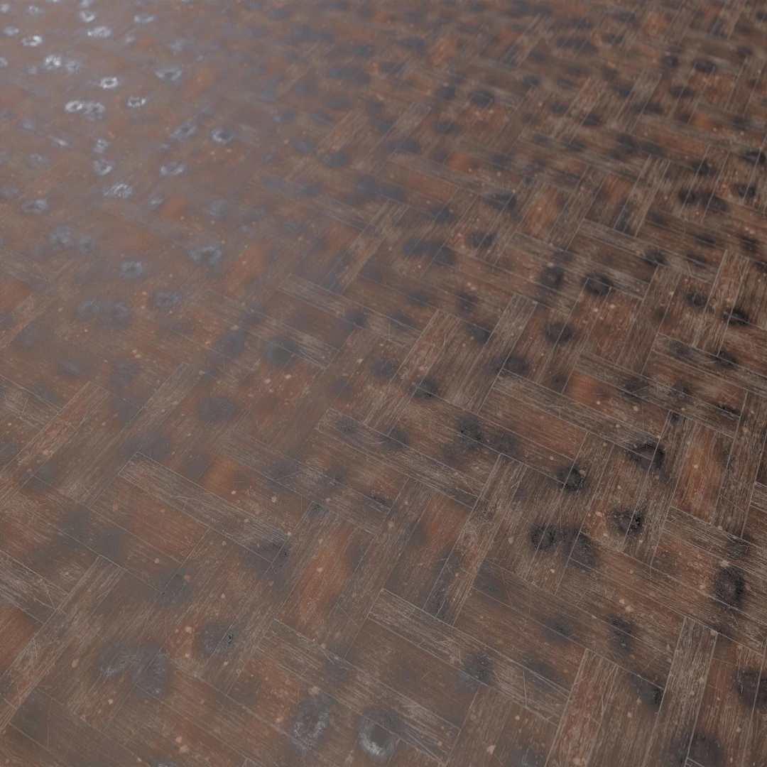 Distressed Oak Herringbone Parquet Texture