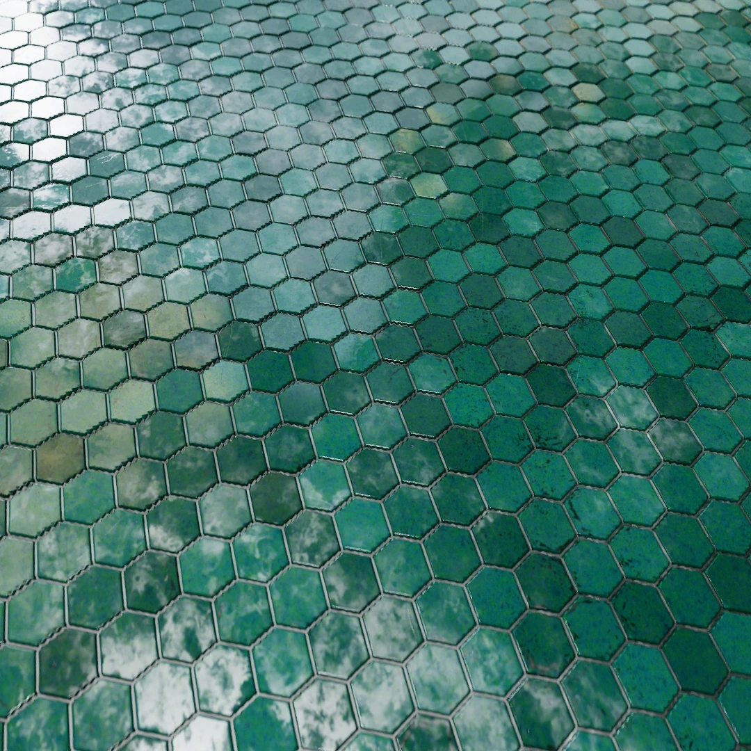 Emerald Gloss Hexagon Texture
