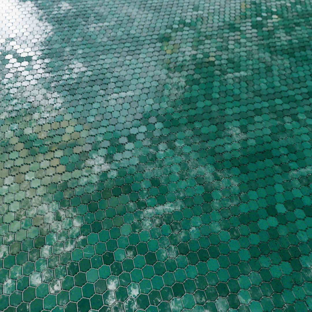 Emerald Gloss Hexagon Texture
