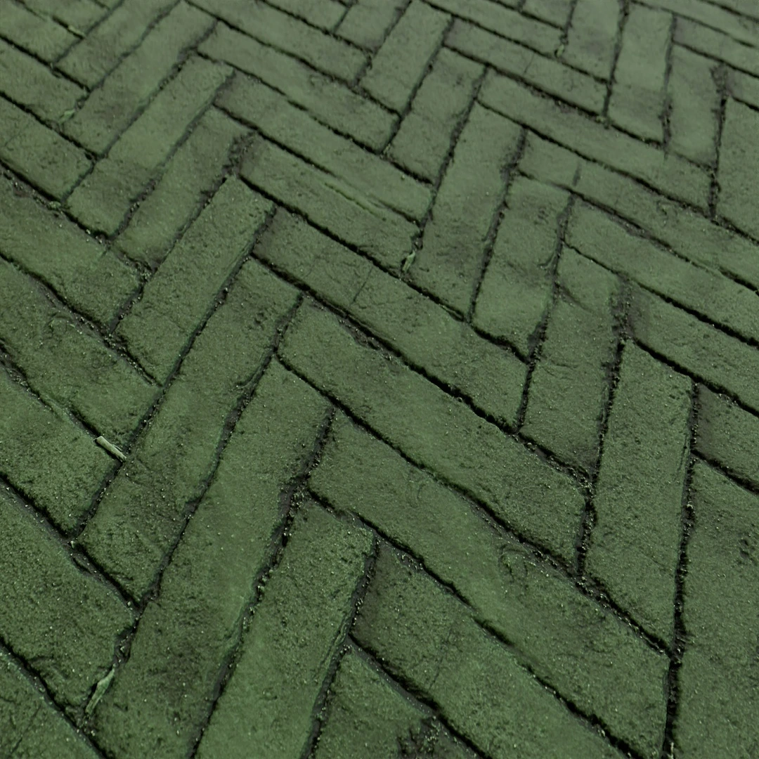 Free Aged Green Herringbone Brick Texture