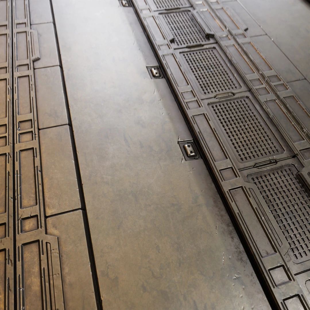 Futuristic Aged Metal Floor Texture