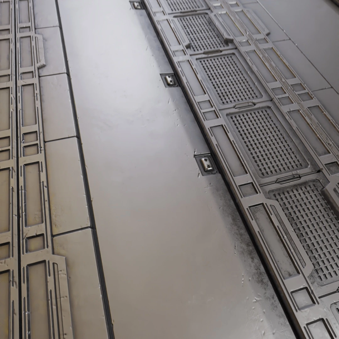 Futuristic Aged Metal Floor Texture
