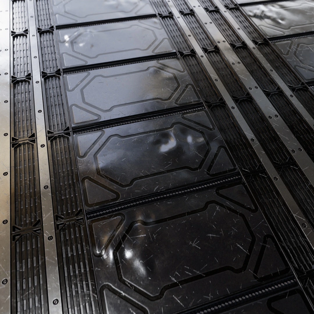 Futuristic Damaged Metal Floor Texture