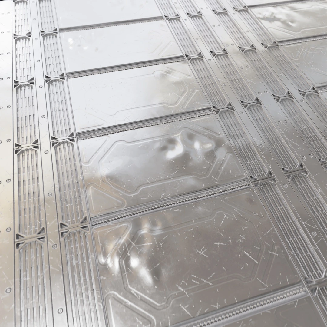 Futuristic Damaged Metal Floor Texture