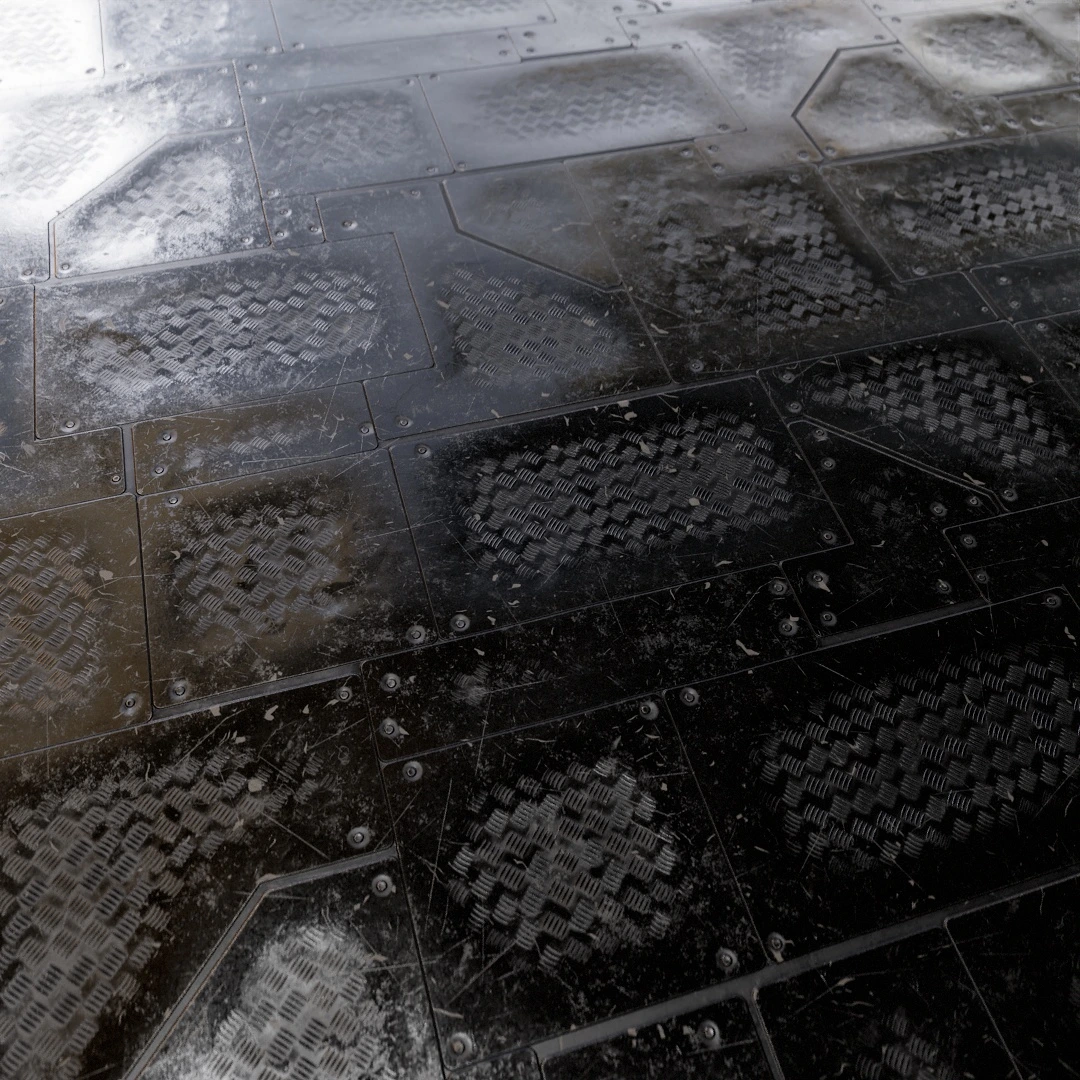 Futuristic Damaged Metal Floor Texture
