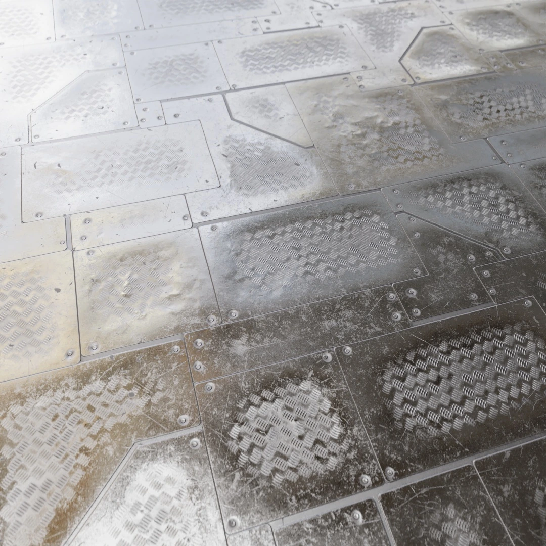 Futuristic Damaged Metal Floor Texture